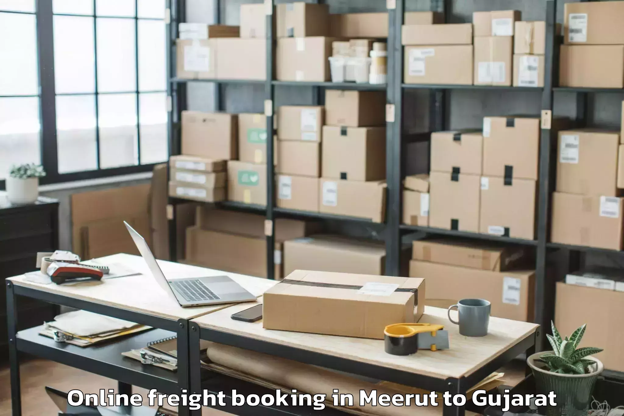 Trusted Meerut to Dehgam Online Freight Booking